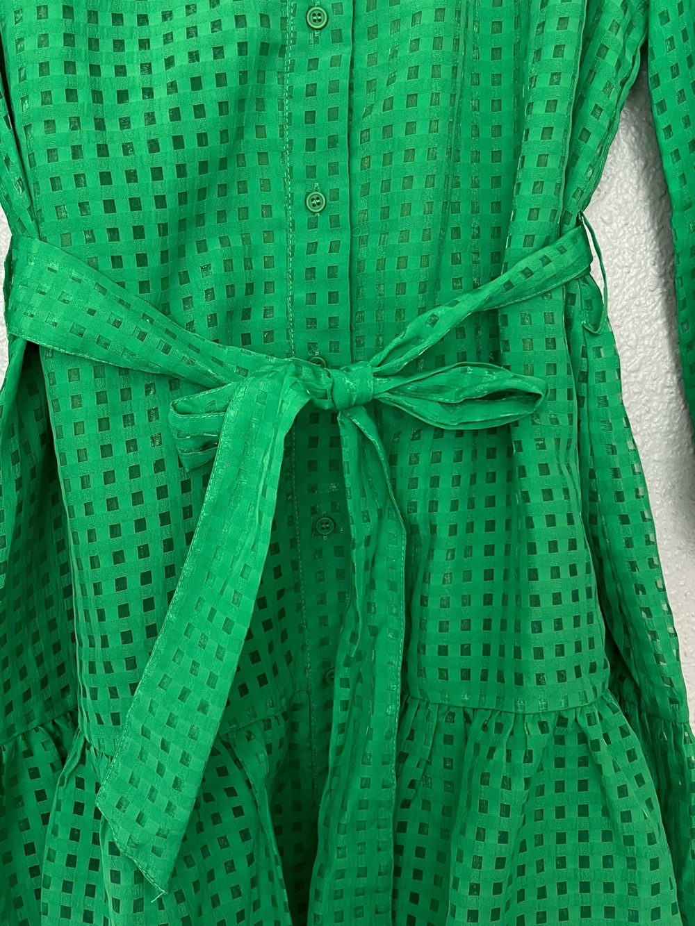 entro Green Eyelet Midi Shirt Dress - Picture 6 of 14